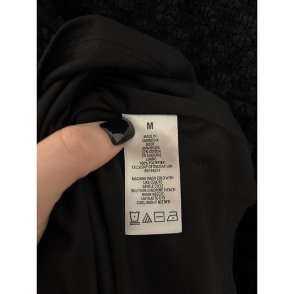 Aeropostale Dress Womens Medium Solid Sweetheart Floral Lace Babydoll NWT - Picture 7 of 8